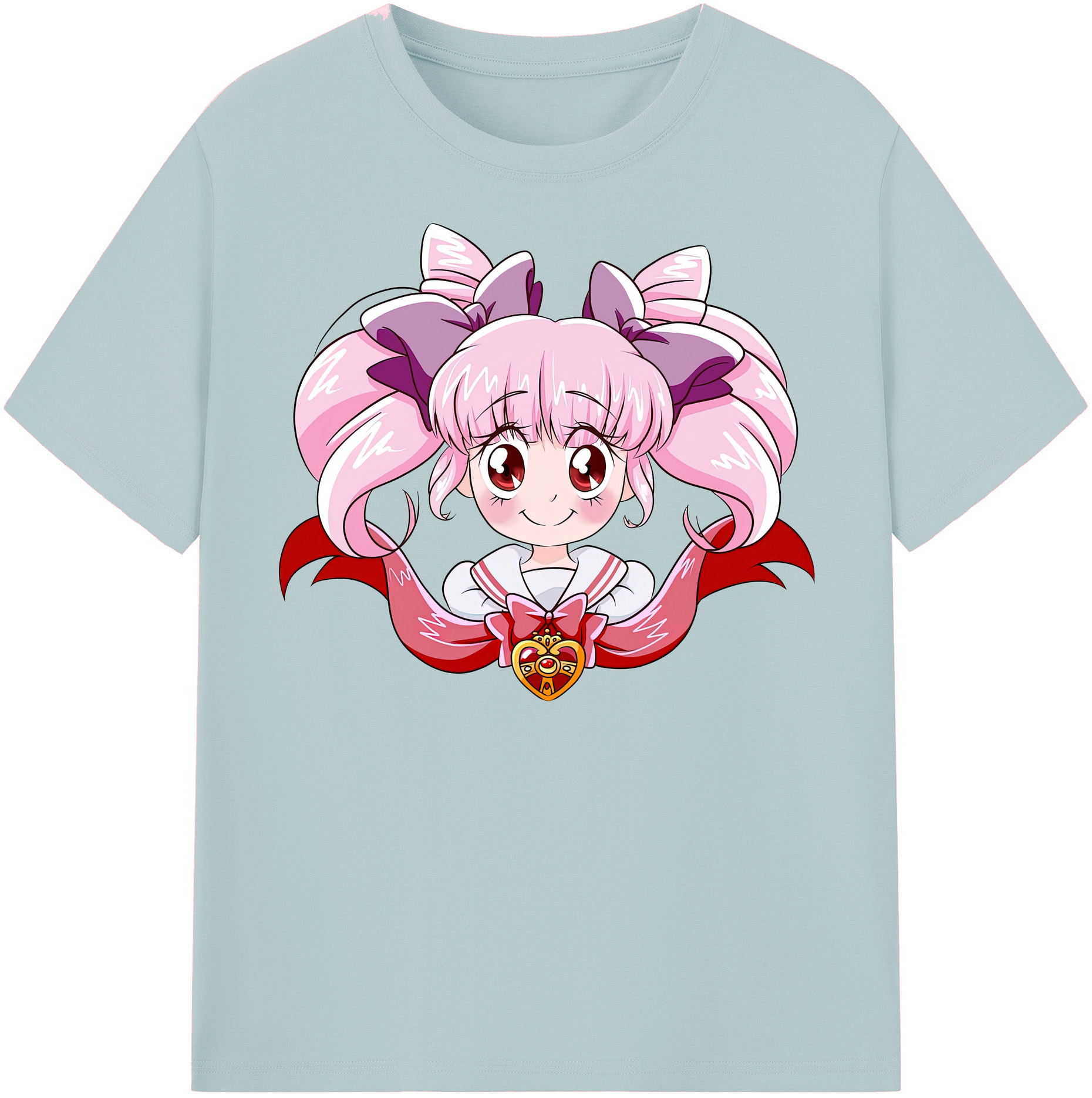 （画像用） 美少女戦士セーラームーン ちびうさ Sailor Moon Chibiusa Tsukino Usagi Small Lady Serenity 綿100％半袖Tシャツ（フロントプリント）